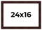 24x16 Distressed Brown Picture Frame - UV Acrylic, Foam Board Backing, Hanging Hardware